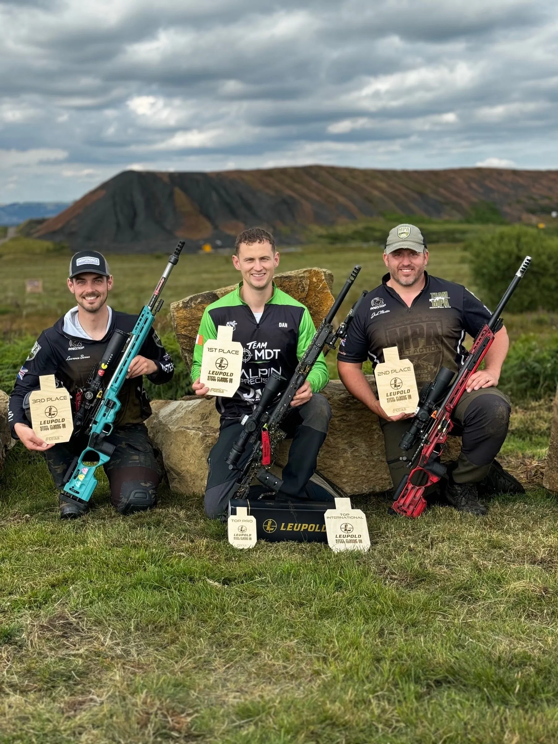 Josh Martin with the MasterPiece Arms UK team and their plaques